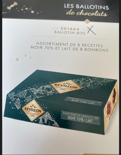 Ballotin assortiment de 8 pralines sans alcool